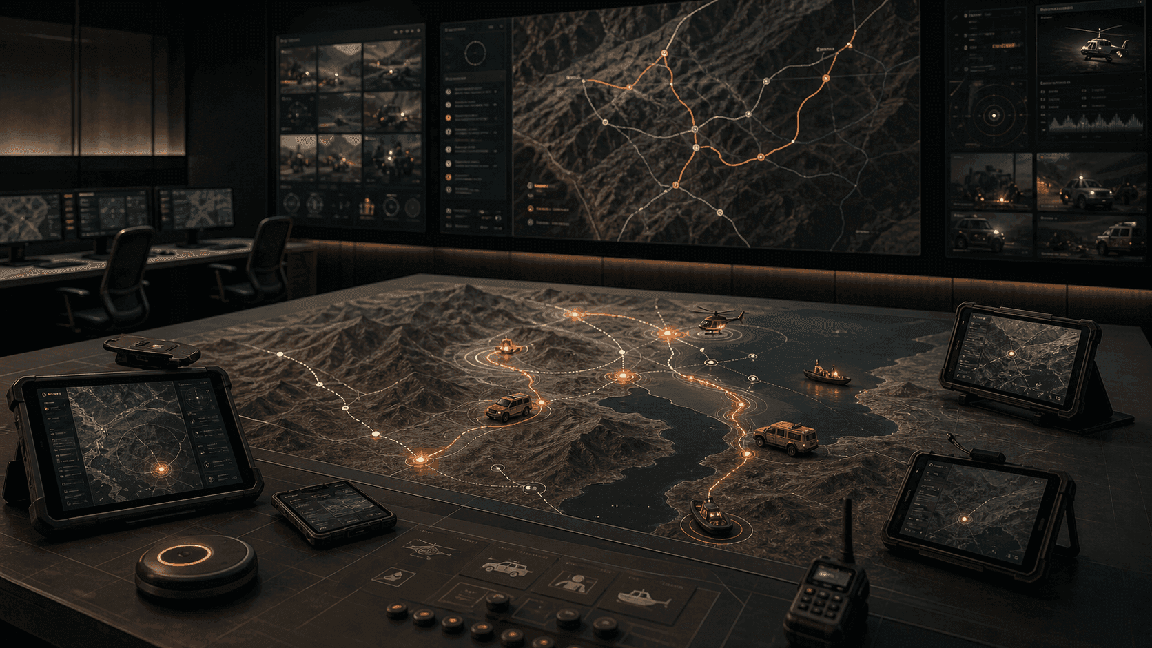 Abstract PRO71 visual for proof for operational platforms, emergency coordination, and field workflow execution